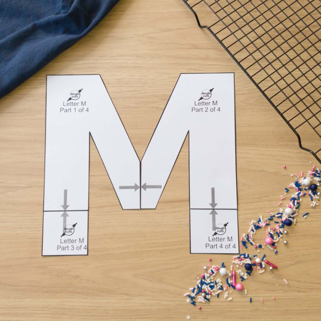 PRINT AT HOME - Letter Cookie Cake Templates Individual 11&quot; Tall