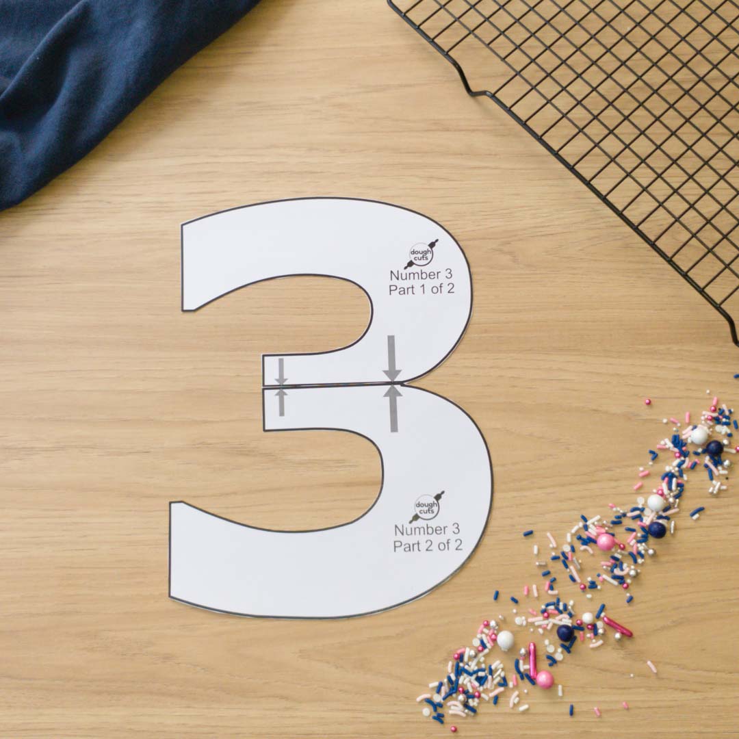 PRINT AT HOME - Set of 9 Number Cookie Cake Templates - 11 inches 28cm