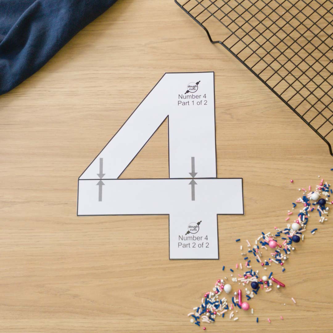 PRINT AT HOME - Number Cookie Cake Templates Individual - 11 inches 28cm